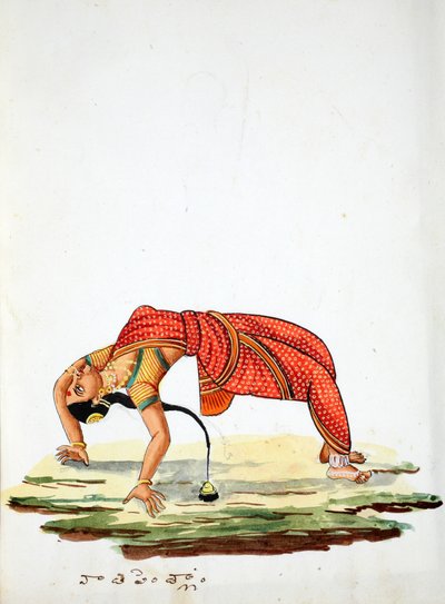 Indisk kvinne som danser (wc på papir) av Indian School