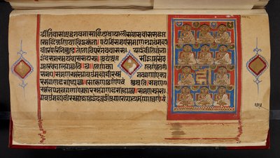 Kalpasutra manuskriptfolio som viser Ganadharas av Indian School