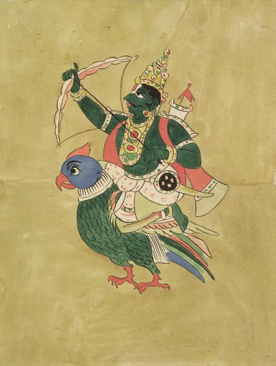 Kama, kjærlighetens gud, 1700-1800-tallet av Indian School
