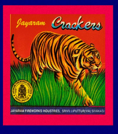 Etikett fra en fyrverkeriboks av Indian School