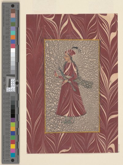 Lady Carrying a Peacock, Bijapur, ca. 1660 av Indian School