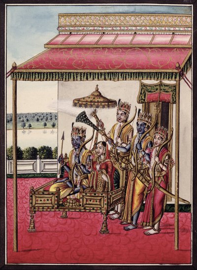 MSS EUR C 116/1 f.13v Rama, fra det hinduistiske eposet 'Adhyatma Ramayana' av Indian School
