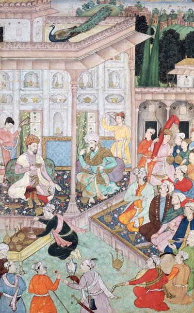 Møte mellom Babur og Bedi Az Zaman Mirza, 1500-1600-tallet av Indian School