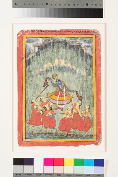 Megh Malar Raga, ca. 1720 (ugjennomsiktig m/c på papir) av Indian School