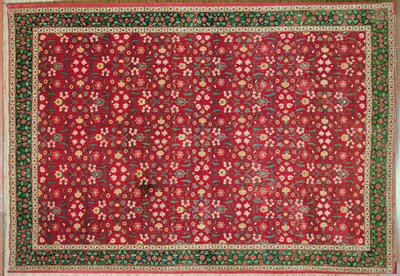 Mughal-teppe med blomst- og gitterdesign, nordindisk (pashmina-ull) av Indian School
