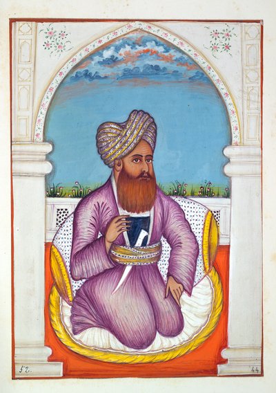 Nawab Pir Mohammad Khan, fra The Kingdom of the Punjab, its Rulers and Chiefs, bind II, et bind på 30 akvarellstudier av en uidentifisert indisk kunstner, ca. 1840 (wc på papir) av Indian School