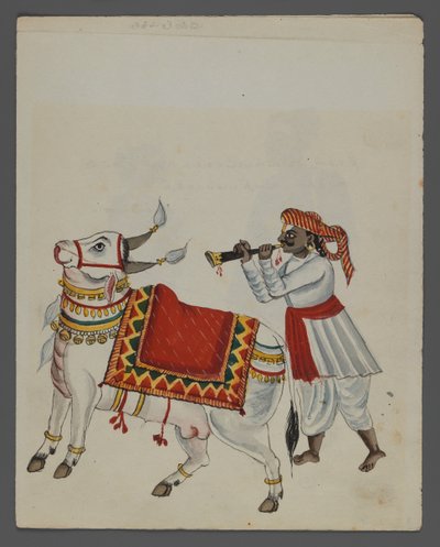 Ett av et sett på ni bilder som viser indianere i forskjellige yrker (wc på papir) av Indian School