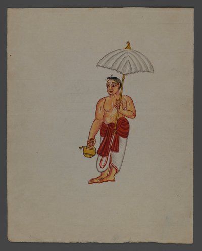 Ett av et sett på ni bilder som viser indianere i forskjellige yrker (wc på papir) av Indian School