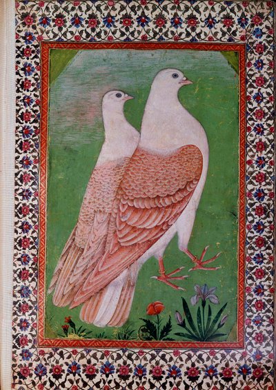 Orientalsk kunst: to duer. Indisk manuskriptside fra 1500-tallet. Paris, B.N. av Indian School
