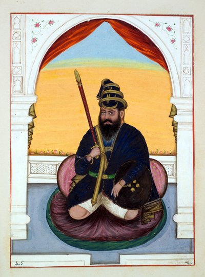 Phola Singh Nihang, fra The Kingdom of the Punjab, its Rulers and Chiefs, bind II, et bind på 30 akvarellstudier av en uidentifisert indisk kunstner, ca. 1840 (wc på papir) av Indian School