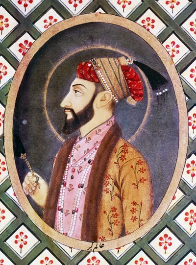Portrett av Mughal-keiser Aurangzeb kjent som Alamgir I (1618-1707), hersker over India fra 1658 til 1717 av Indian School