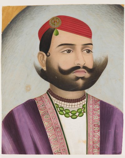 Portrett av en mann, muligens tidlig på 1900-tallet (gouache på papp) av Indian School