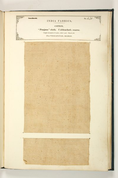 Punjum Cloth, Vizagapatam, Madras, fra The Collection of the Textile Manufacturers of India, av John Forbes Watson, utgitt i 1866 av Indian School