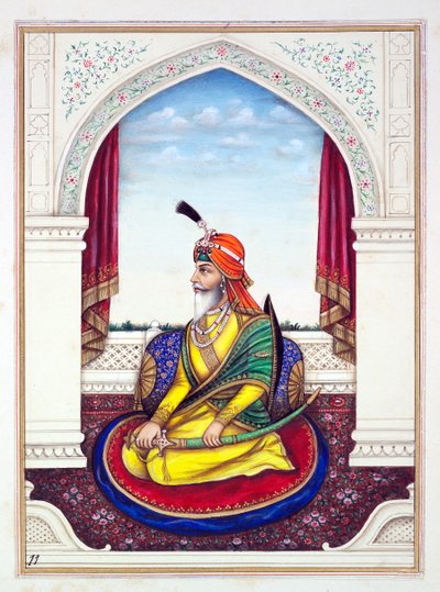Rajah Chattar Singh, fra The Kingdom of the Punjab, its Rulers and Chiefs, bind I, et bind med 27 akvarellstudier av en uidentifisert indisk kunstner, ca. 1840 (wc på papir) av Indian School