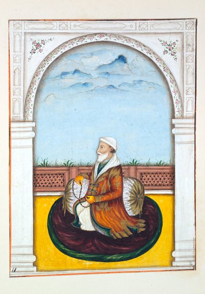 Rajah Dina Nath-Bahadur, fra The Kingdom of the Punjab, its Rulers and Chiefs, bind I, et bind med 27 akvarellstudier av en uidentifisert indisk kunstner, ca. 1840 (wc på papir) av Indian School
