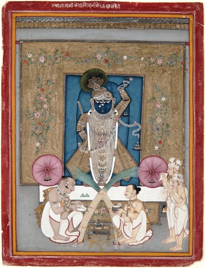 Rajmalkos Raga, ca. 1775 (ugjennomsiktig akvarell og gull på papir) av Indian School