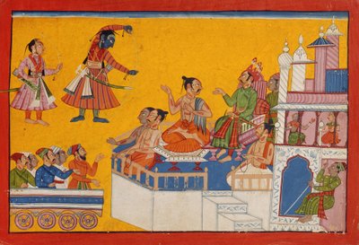 Rama bøyer buen, ca. 1700 (ugjennomsiktig wc på papir) av Indian School