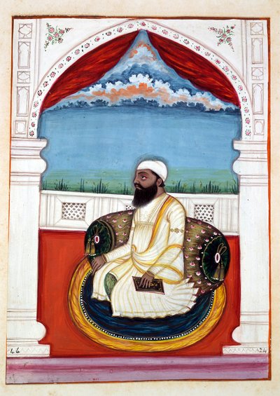 Sheikh Mohi-od-deen, fra The Kingdom of the Punjab, its Rulers and Chiefs, bind II, et bind på 30 akvarellstudier av en uidentifisert indisk kunstner, ca. 1840 (wc på papir) av Indian School