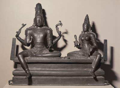 Shiva og Parvati, Chola-dynastiet, ca. 846 (bronse) av Indian School