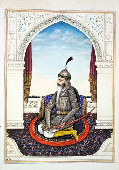 Sirdar Harri Singh, fra The Kingdom of the Punjab, its Rulers and Chiefs, bind I, et bind med 27 akvarellstudier av en uidentifisert indisk kunstner, ca. 1840 (wc på papir) av Indian School
