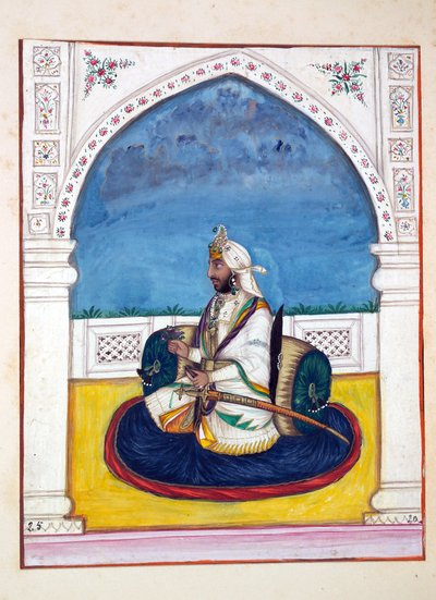 Sirdar Shamshir Singh, fra The Kingdom of the Punjab, its Rulers and Chiefs, bind I, et bind med 27 akvarellstudier av en uidentifisert indisk kunstner, ca. 1840 (wc på papir) av Indian School