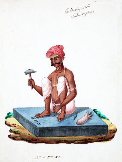 Steinhugger (wc på papir) av Indian School