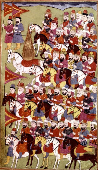 Historien om profeten Muhammed, Hamla-i-Haydari, av Mirza Muhammad Rafi Bazil, 1808 (blekk og farger på papir) av Indian School