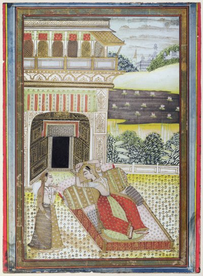 Den forlatte Rani, fra en Ragamala, Rajasthan-skolen av Indian School