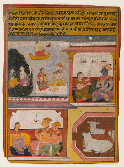 The Mature Unrestrained Heroine, ca. 1660-1690 (ugjennomsiktig wc og gull på papir) av Indian School