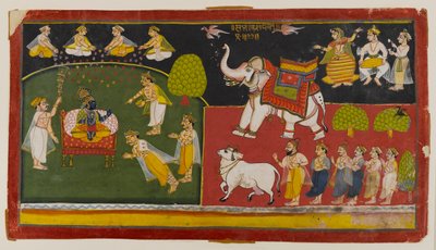 Uidentifisert scene, Aurangabad, ca. 1725 (wc på papir) av Indian School