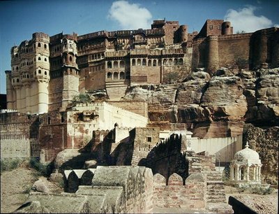 Utsikt over Mehrangarh-fortet, bygget i 1459 av Indian School