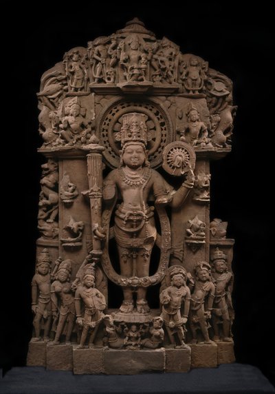 Vishnu og hans avatarer, ca. 1000-tallet (sandstein) av Indian School