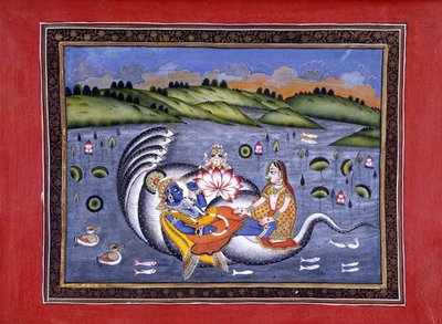 Vishnu og Lakshmi, illustrasjon fra 