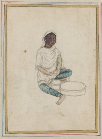 Kvinne maler mais av Indian School
