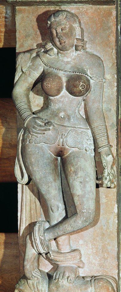 Yakshini, fra en buddhistisk port. Mathura, Uttar Pradesh, Kushan-perioden (30–241 e.Kr.) av Indian School