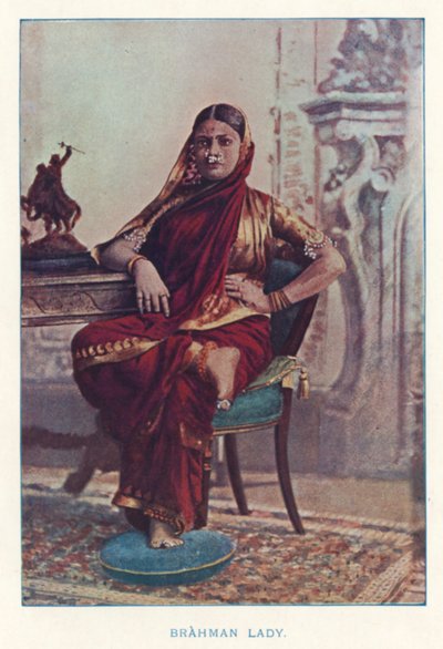 Indiske innfødte: Brahman Lady (farget bilde) av Indian photographer