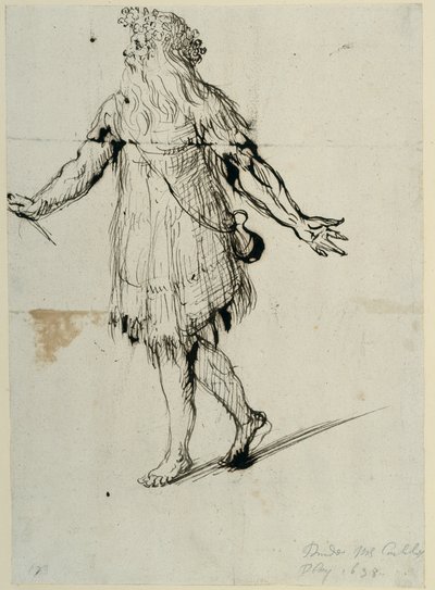 En druide, ca. 1638 (penn og blekk på papir) av Inigo Jones