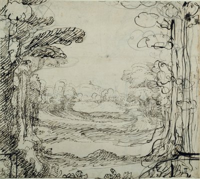 En skog (penn og blekk på papir) av Inigo Jones