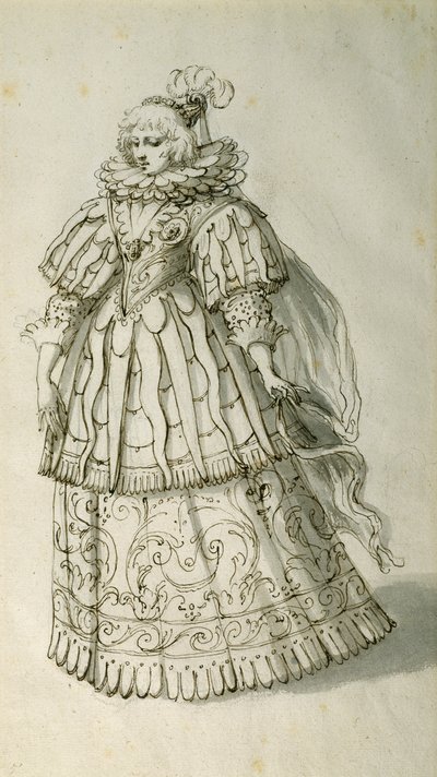Masquer, ca. 1638 (penn og blekk på papir) av Inigo Jones