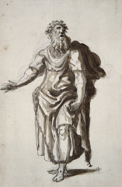 Merlin, ca. 1610 (penn og blekk på papir) av Inigo Jones