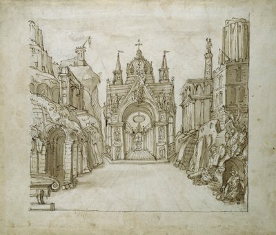 St George's Portico, ca. 1610 (penn og blekk på papir) av Inigo Jones