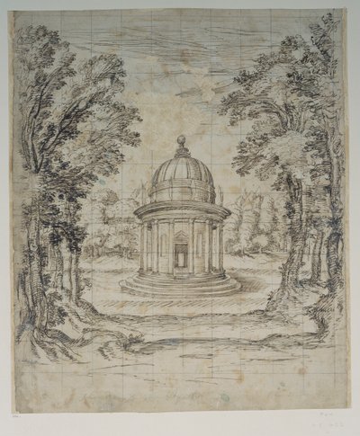 Apollon-tempelet (penn og blekk på papir) av Inigo Jones