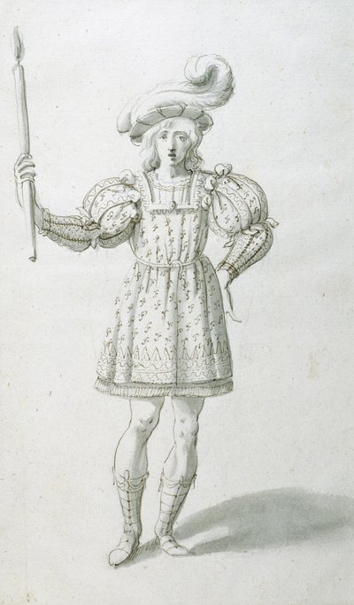Fakkelbærer (penn og blekk på papir) av Inigo Jones