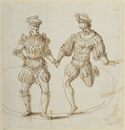 Walisiske dansere (penn og blekk på papir) av Inigo Jones