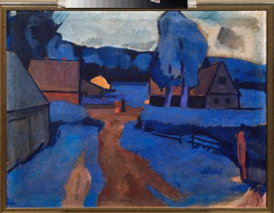 Blått landskap - Maleri av Iosiph (Iosif) Solomonovich Shkolnik (1883-1926), olje på lerret, ca. 1910 - Russisk kunst, 1900-tallet, avantgarde - Privat samling av Iosiph Solomonovich Shkolnik