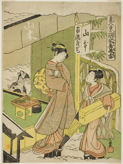 Nikenjaya no Bosetsu, fra Teseries "Azuma Hakkei" av Ippitsusai Bunchō