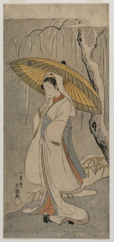 Segawa Chrysanthemum Woman Good Ase Heron Everyda fra Teseries Ichimura Tee r, 1770. av Ippitsusai Bunchō