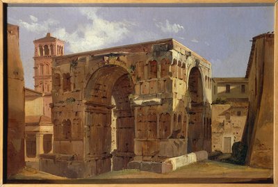 Italia, Roma, Janusbuen ved foten av Via Velabro av Ippolito Caffi av Ippolito Caffi