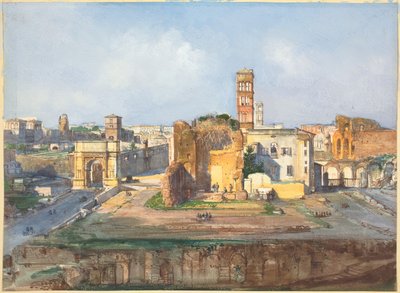 Titusbuen og Venus-tempelet og Roma nær Forum Romanum av Ippolito Caffi