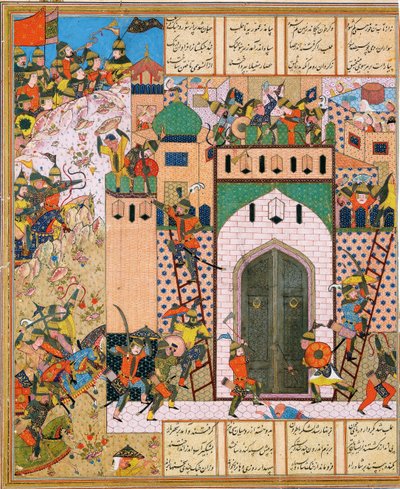 Shah Anushirvan fanger festningen Saqila av Iranian Master